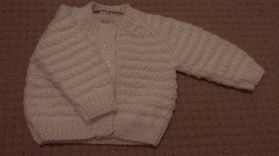 white sparkly cardigan