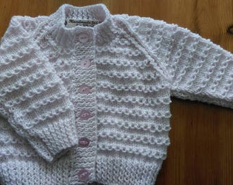 Joli cardigan pailleté rose pâle