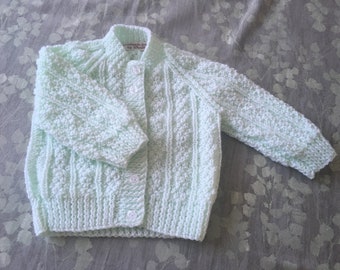 Cute Green and White Flecked Cardigan