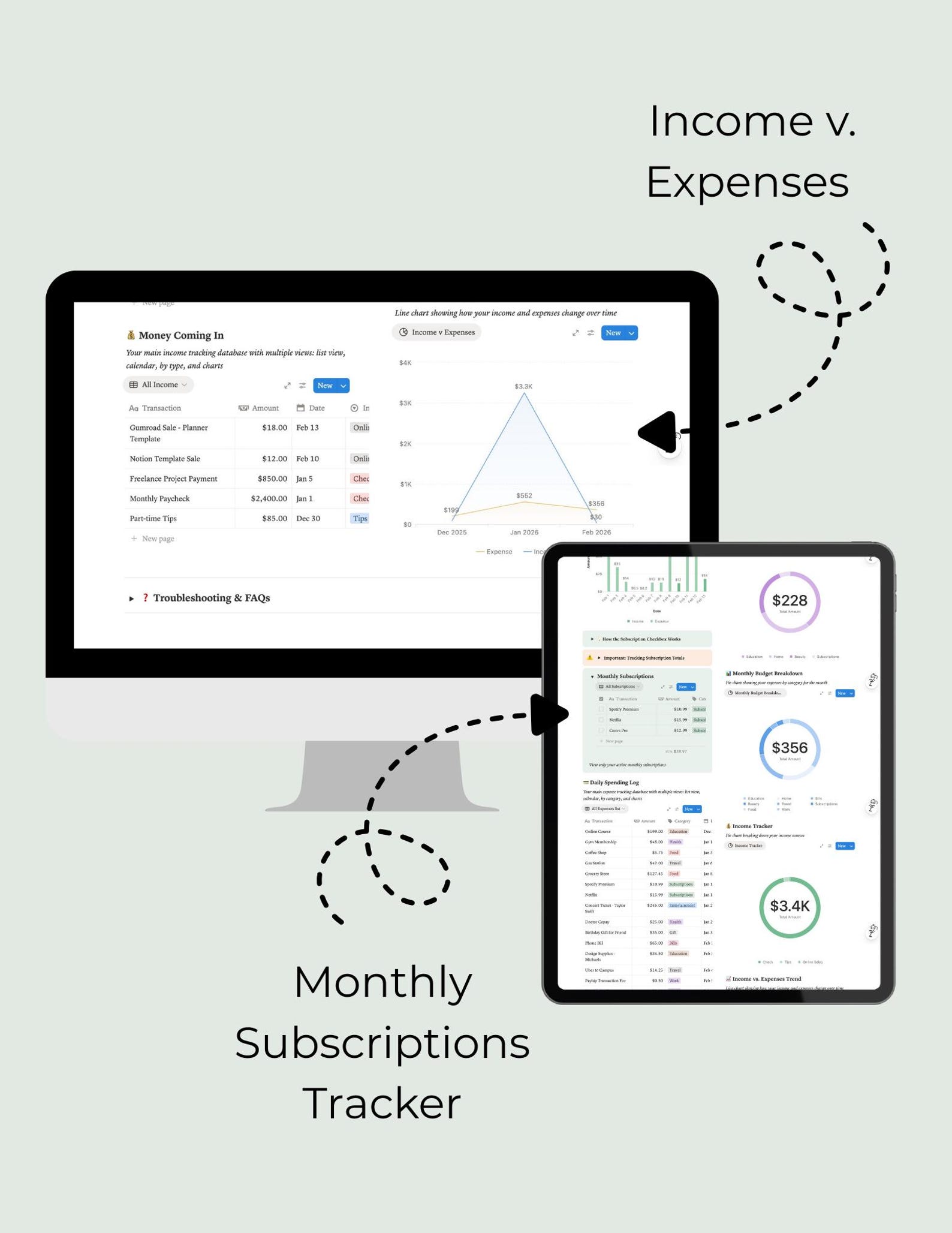 Personal Finance Tracker Notion Template Budget Planner