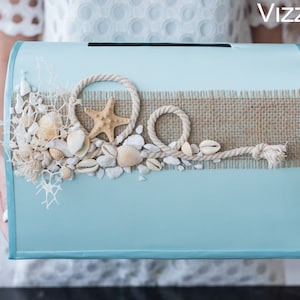 Strandhochzeit Kartenbox, Strandhochzeit, Personalisiert, Kartenbox für Hochzeit am Strand, Hochzeitskarte Strand, Kartenbox Hochzeit Rustikal, Hochzeitsbox