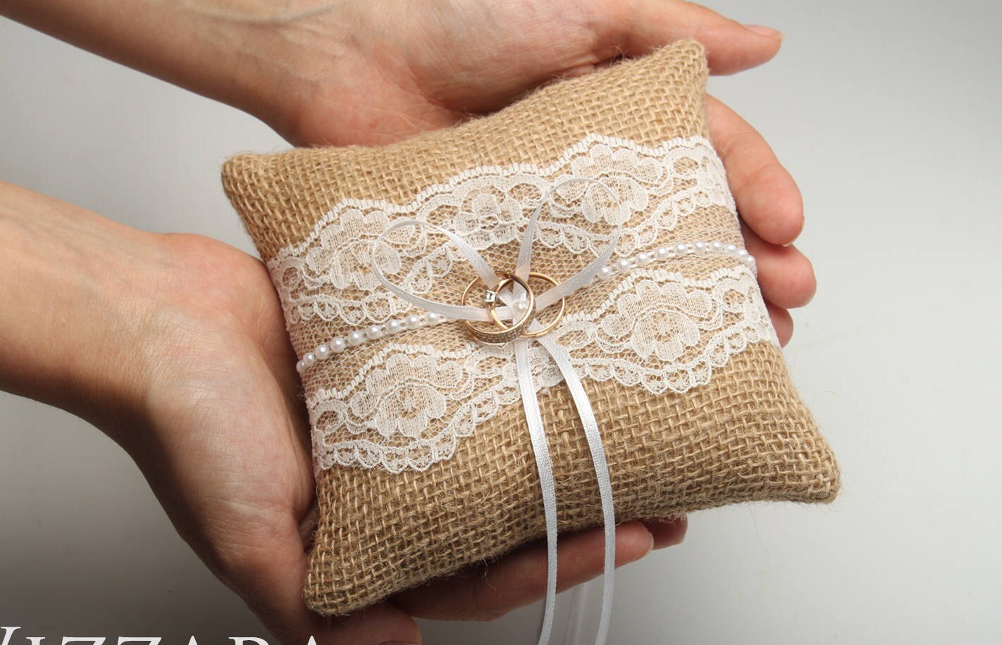 Wedding ring pillow rustic wedding ring bearer ring pillow Etsy