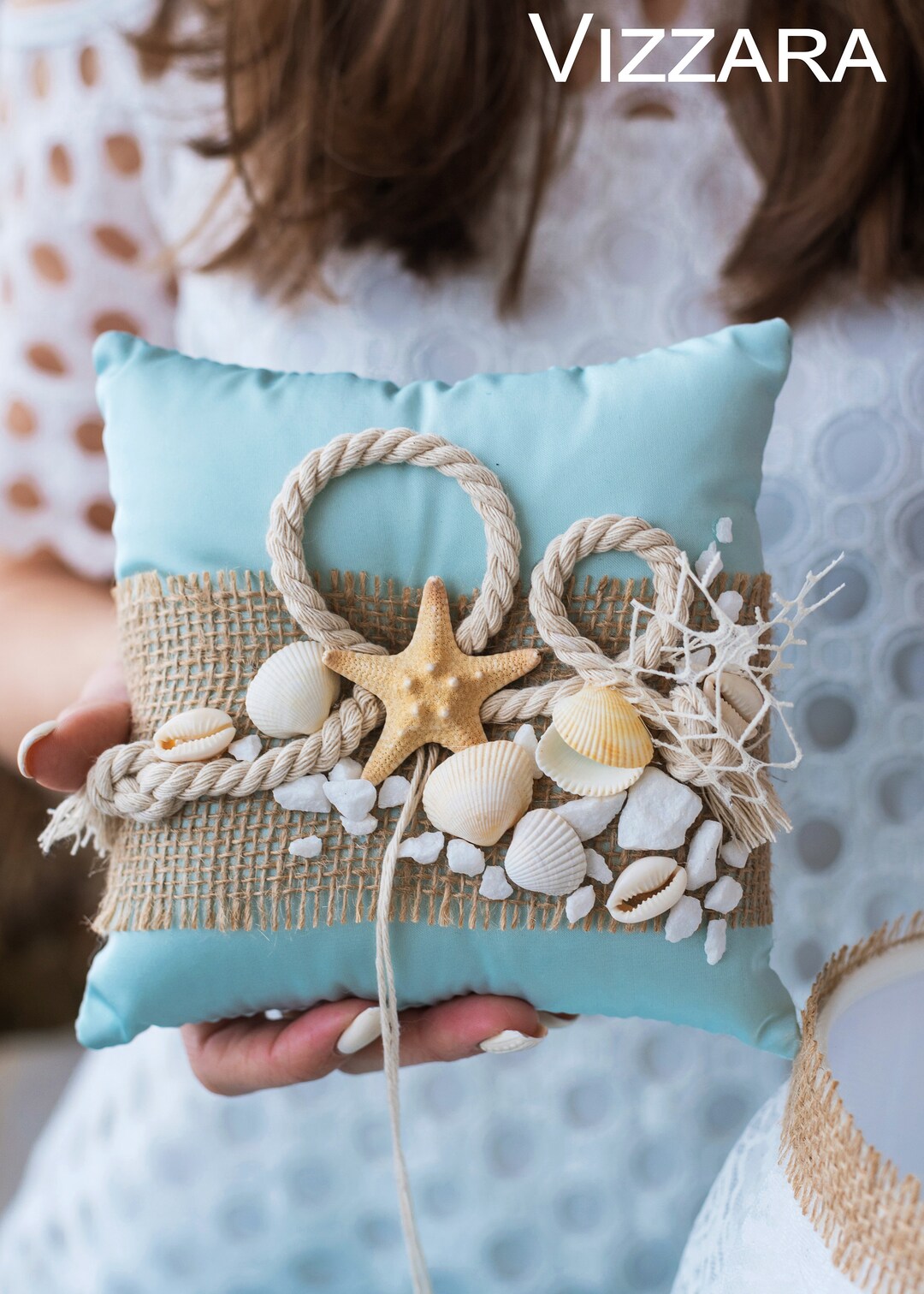 Ring Bearer Pillow Beach Wedding Personalized Ring Pillow Etsy