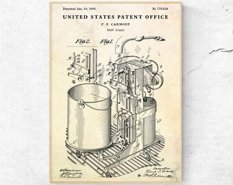 USA Patent Drawing vintage BEER MUG glass drink MOUNTED PRINT 1951 Xmas Gift