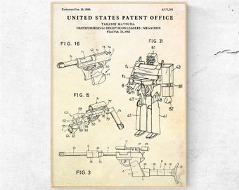 Official Megatron US Patent Art Print Transformers Generation 1 Decepticon 122