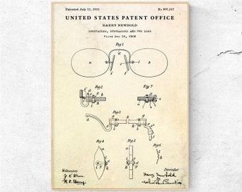 Eyeglasses Patent Print. Spectacles Blueprint Poster, Glasses Shop Decor, Eye Clinic, Optometry Wall Art, Optometrist Ophthalmology Gift