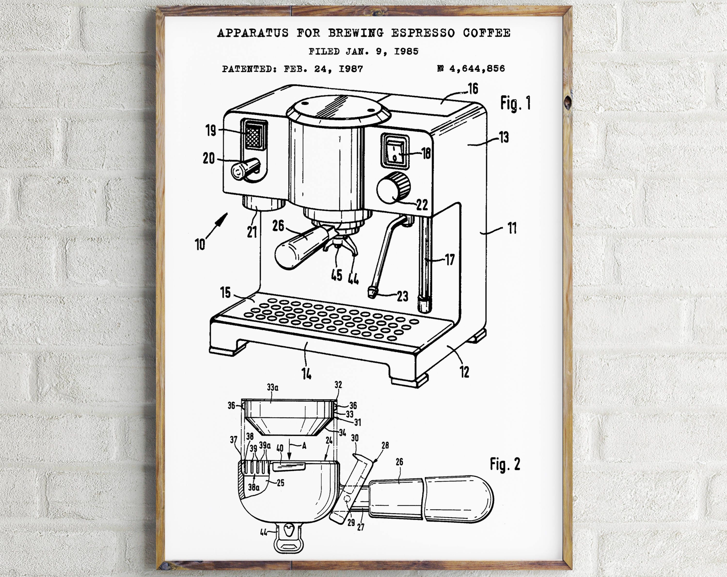 Espresso Coffee Patent Print. Coffee Blueprint. Kitchen Wall Etsy