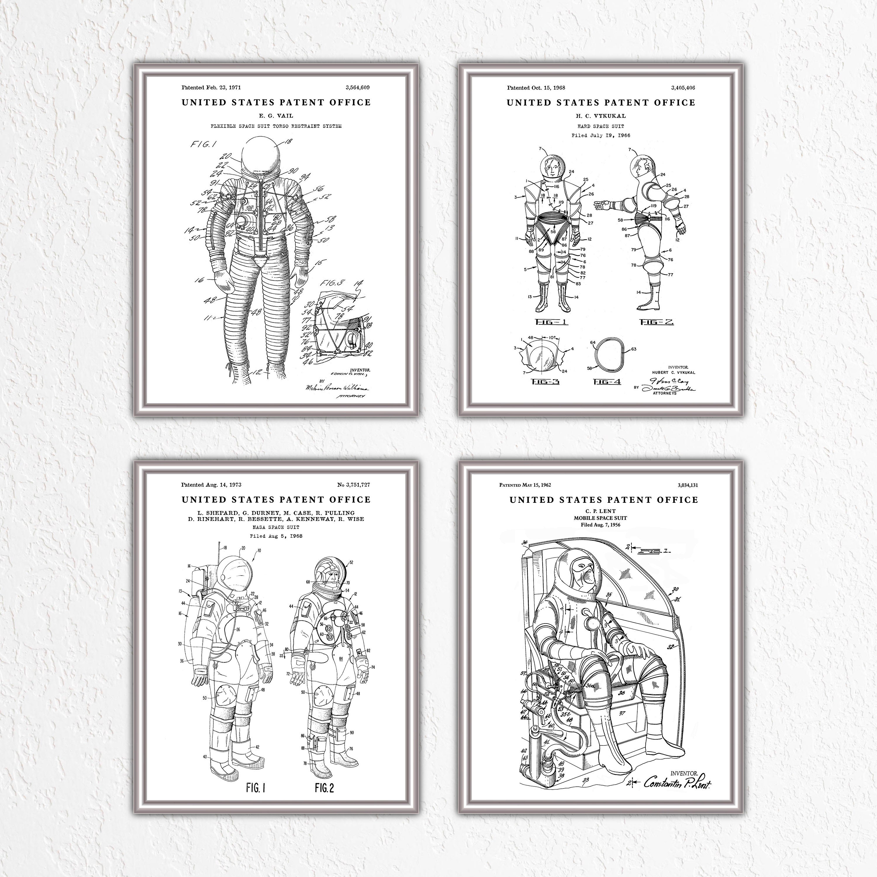 NASA Space Suit Patent Wall Art, Inventions Blueprint Poster, Outer ...