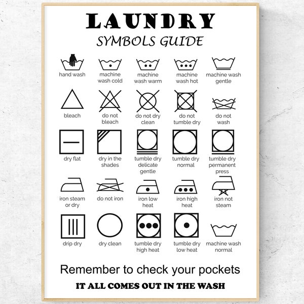 Laundry Cheat Sheet - Etsy