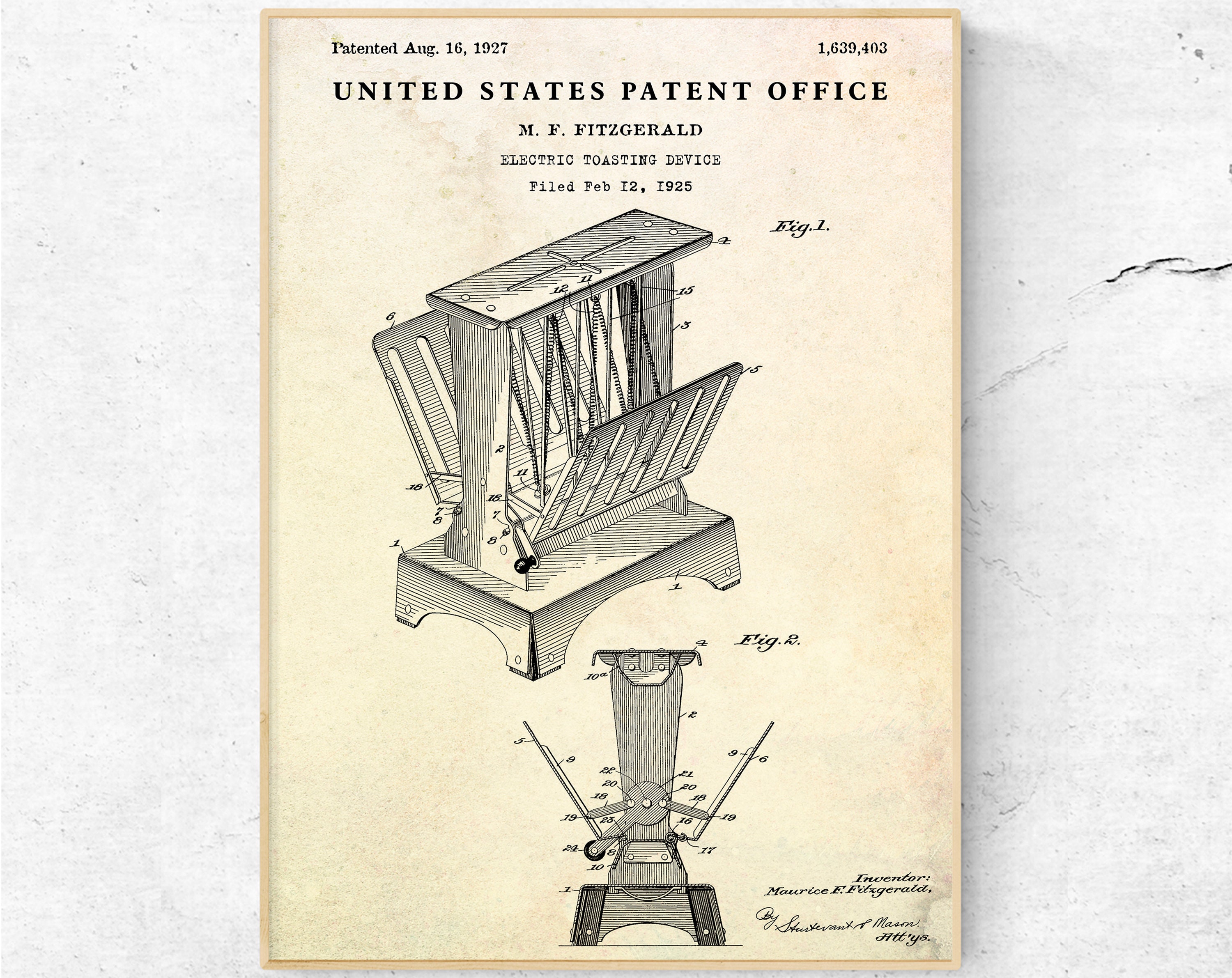 Toaster Patent Print Kitchen Decor Vintage Blueprint Art. Etsy