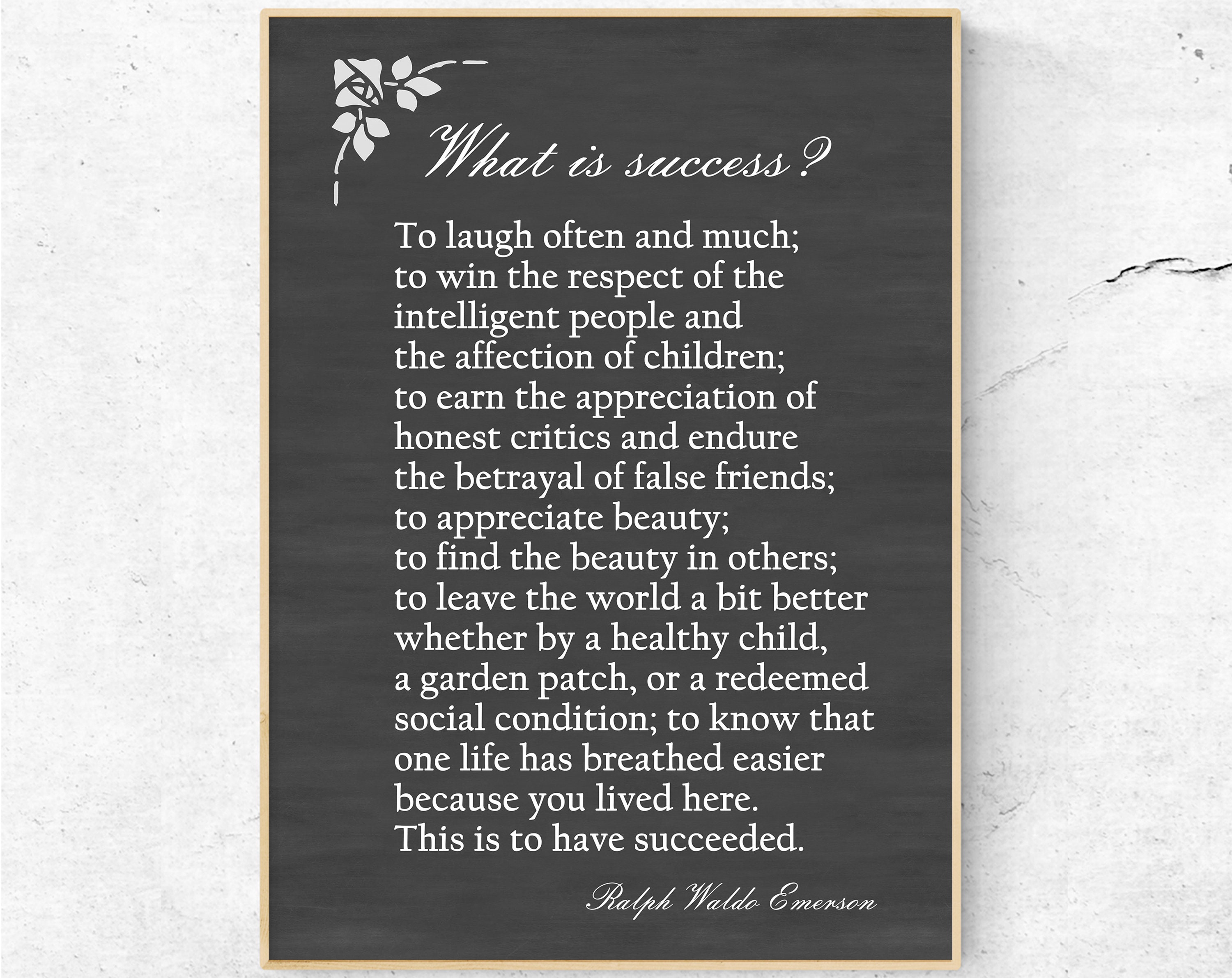 What is Success, Ralph Waldo Emerson Quote. to Laugh Often and Much ...