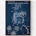 Drum Patent Print: Portable Drum Set Blueprint Wall Art (Canvas) image 5