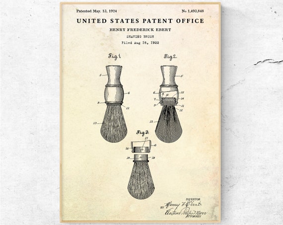 Shaving Brush 1924 Patent Print. Shaving Inventions Blueprint - Etsy