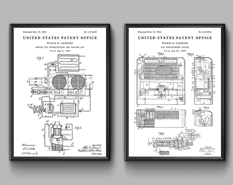 Air Conditioner Patent Wall Art. Air Conditioning Vintage Etsy