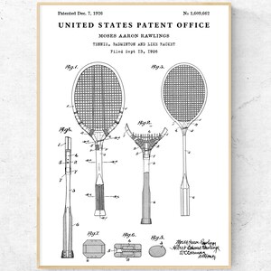 Badminton Racket 1926 Patent Print. Lawn Game Vintage Wall Art ...