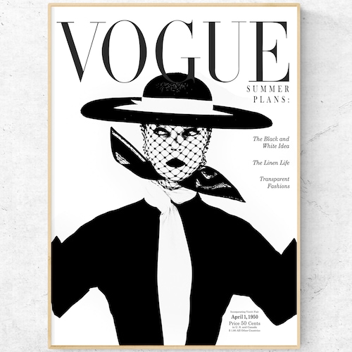 Vintage Fashion Magazine Cover Wall Art Print. Art Deco Etsy