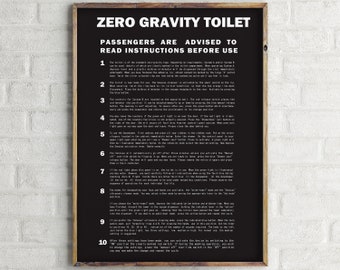 Toiletten Wandkunst: Zero Gravity Toiletten Anleitung Druck. Badezimmer Poster. Restroom Sci-Fi Deko. Toilette Poster. Badezimmer Dekor