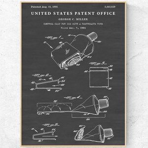 Toothpaste Tube Patent Print. Bathroom Decor, Invention Blueprint ...