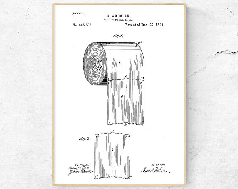 Klopapier Patentdruck. Toilettenpapier Poster. Badezimmer | Etsy