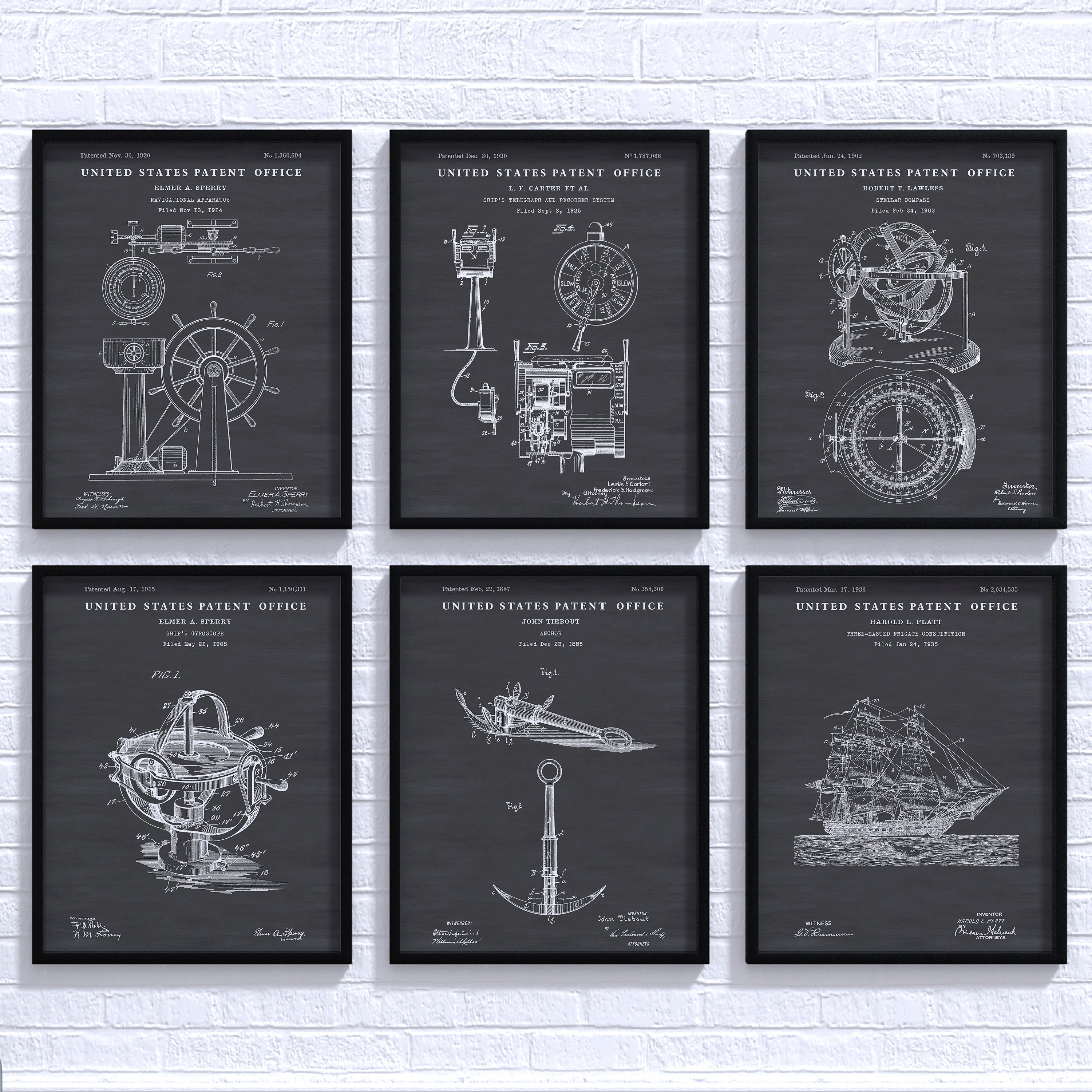 Nautical Wall Decor: Ships Patent Art, Boat Inventions, Sailboat ...