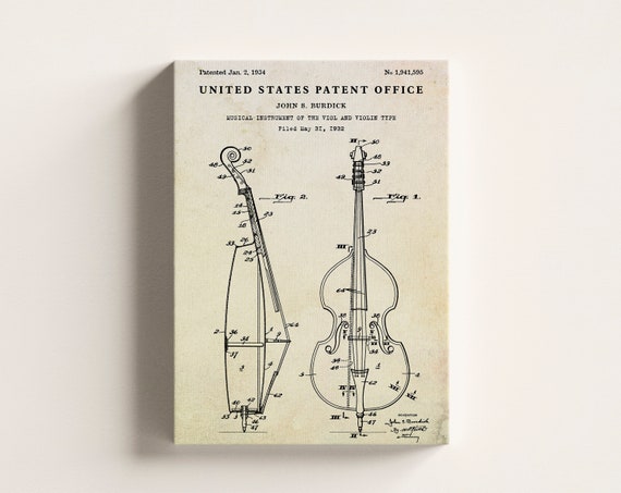 Viol and Violin Patent Poster Violoncello and Double-bass 