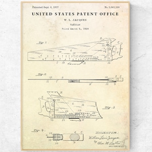 Workshop Poster: Handsaw Vintage Patent Print. Tools Blueprint Wall Art. Garage, Workroom Antique Decor, Carpenter Woodworking Gift