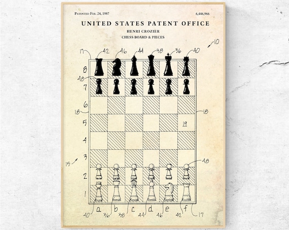 Checkers Board Poster Print Chess Player Gift Gaming Decor Chess Club Art