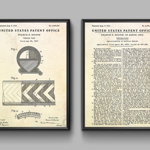 Brevetto n. 1 milione, decorazione da parete vintage. Regalo unico con numero fortunato, decorazione della caverna dell'uomo. Poster del progetto, set di 2 stampe
