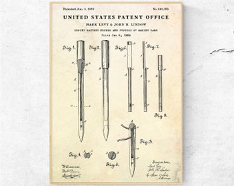 1895 Sewing Machine Needle Patent Poster – Craft Wall Art, Seamstress Decor