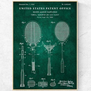 Badminton Racket 1926 Patent Print. Lawn Game Vintage Wall Art ...