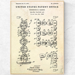 Forensic Science Wall Art: DNA RNA 1971 Patent Print. Poster Police Invention Blueprint, Criminal Justice Vintage Decor, Criminologist Gift