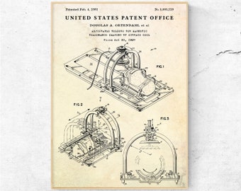 May include: A black and white line drawing of a patent for an adjustable holder for magnetic resonance imaging RF surface coil. The patent is dated February 4, 1992 and is numbered 5,085,210. The patent was filed on October 30, 1987. The drawing shows three different views of the holder.