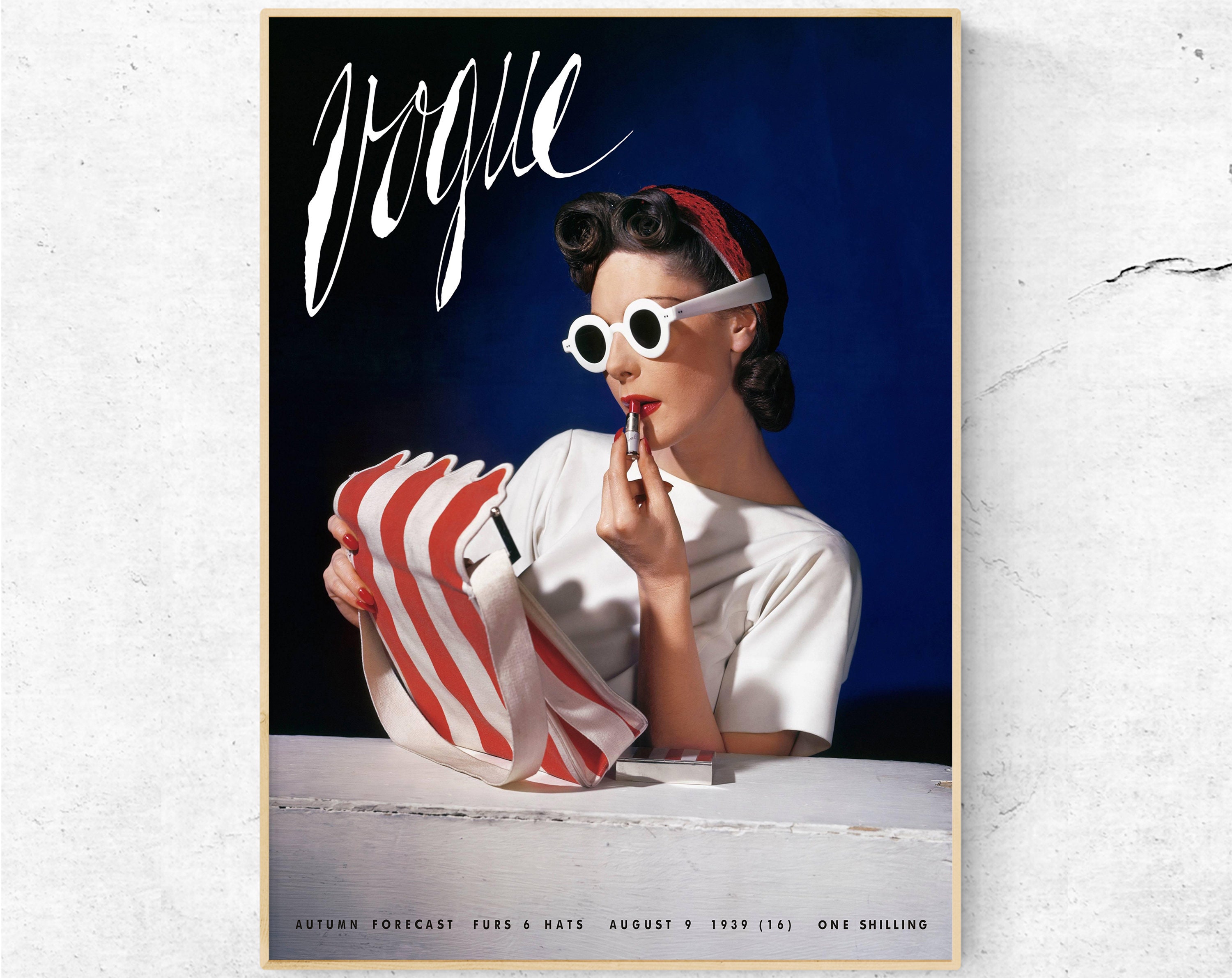 Makeup Poster. Vintage Fashion Magazine Cover Wall Art Print. Etsy