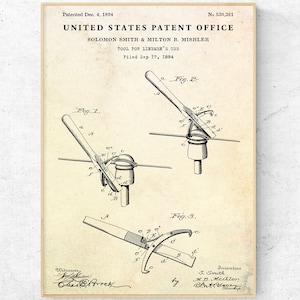 Lineman Tool 1894 Patent Print. Lineman Gift, Electrician Decor, Electrical Tool Invention Blueprint Poster, Vintage Utility Worker Wall Art
