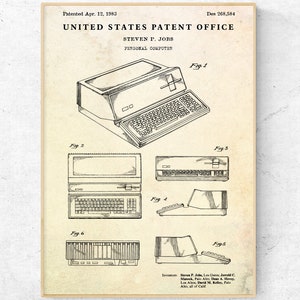 Computer 1983 Patent Print. Personal Computer Blueprint Poster. Vintage Home Office Decor, Geek Gift, Nerd Wall Art