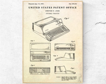 Computer Patent Print. Personal Computer Poster. Vintage Home Office Decor, Geek Gift, Nerd Wall Art