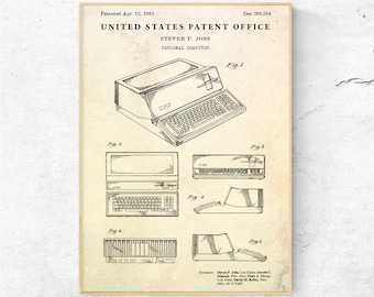 Computer 1983 Patent Print. Personal Computer Blueprint Poster. Vintage Home Office Decor, Geek Gift, Nerd Wall Art
