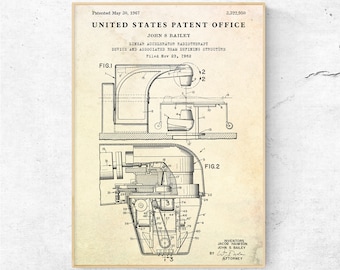 Linear Accelerator Radiotherapy Device Patent Print. LINAC Invention, Medical Wall Art Blueprint Poster, Ready to Hang Canvas