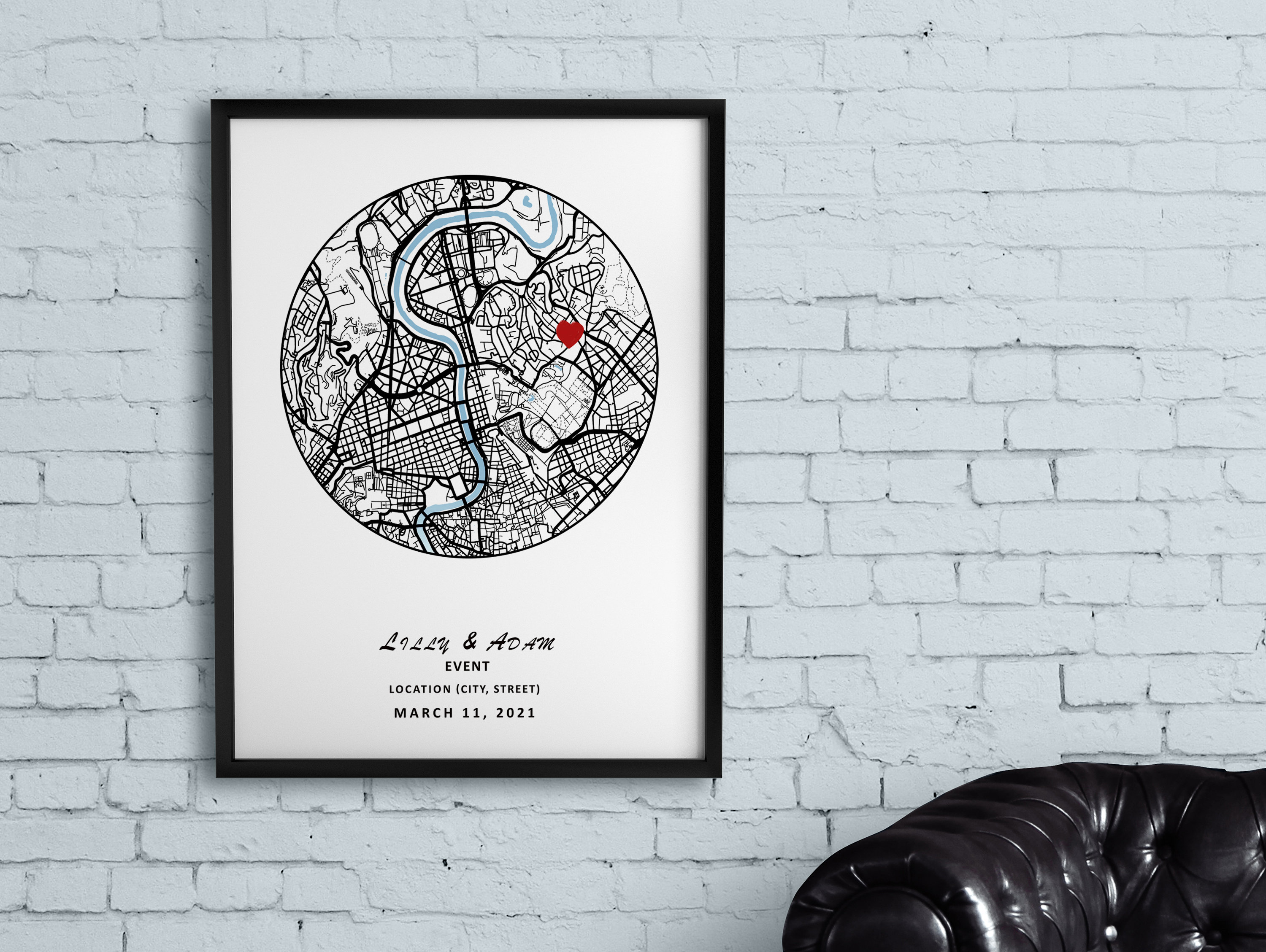 Personalized Oxford Map Print Poster Gift By MrMustardPrints