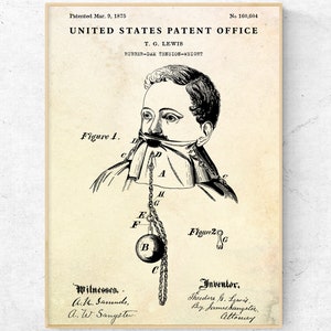 Dentist Patent Drawing Print. Dental Tools Blueprint Wall Art. Dentist Office Decor. Vintage Dentist Gift Poster