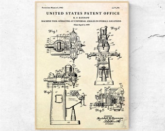 Bridgeport Milling Machine Patent Print. Bridgeport Mill - Etsy