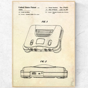 Video Game Console Patent Poster, Geek Decor, Game Room Wall Art Print, Vintage Blueprint Poster, Gamer Gifts