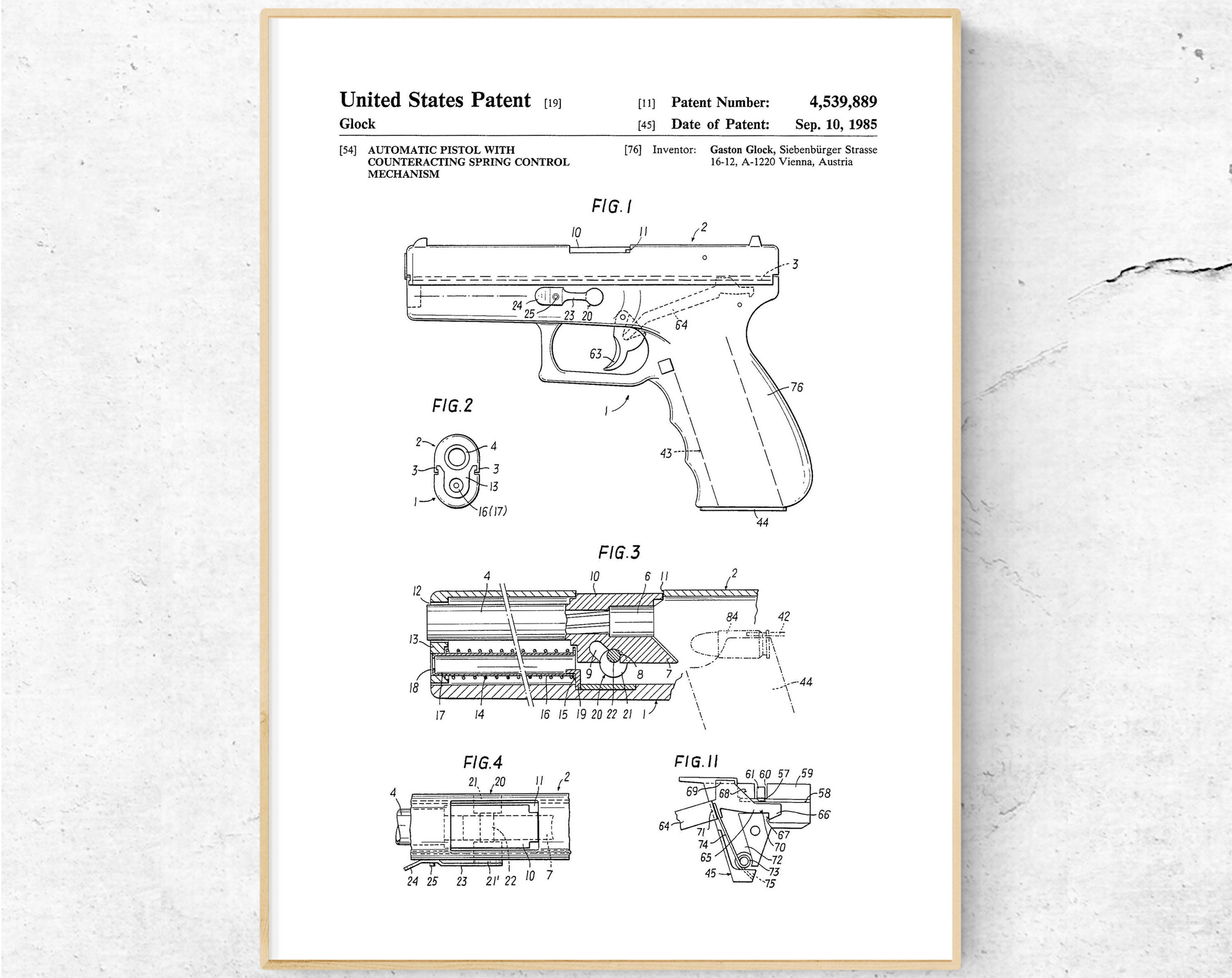 特大　ビンテージ銃器図面アートプリント木製額縁 il_fullxfull.1869266895_6prv.jpg