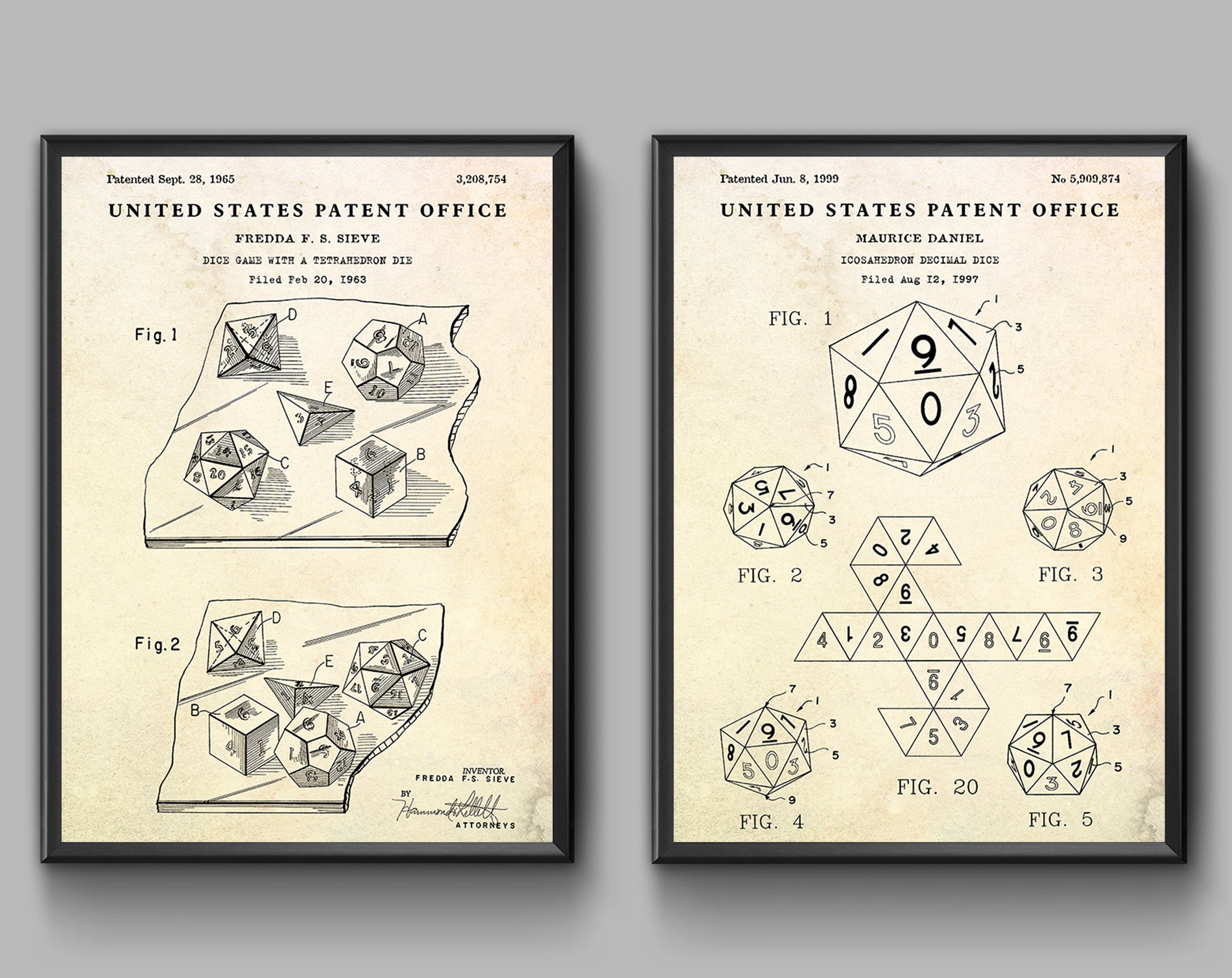 D n D Game Dice Patent D and D Dice Box Patent Print Dice Box Dungeon /& Dragons Patent Poster Gift for Dungeons Master,Game Room Wall Art