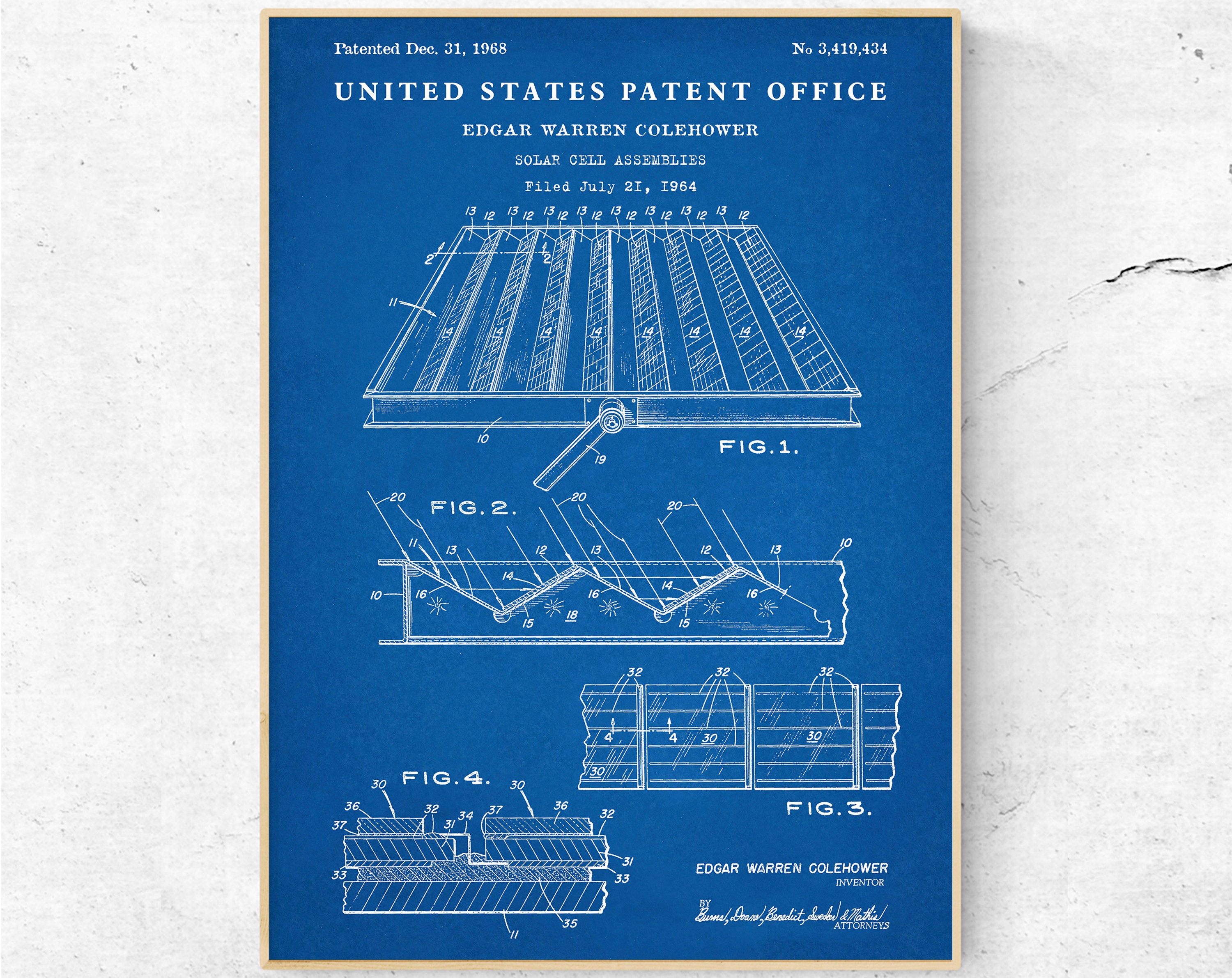 Solar Panel Patent Print. Renewable Energy Blueprint Wall Art, Green ...