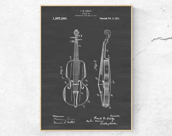 Viol and Violin Patent Poster Violoncello and Double-bass 