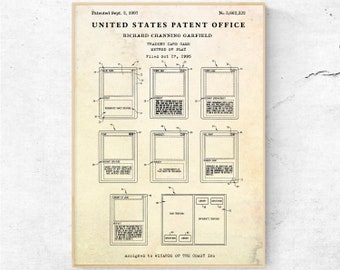 Magic The Gathering Card Game 1997 Patent Print. Geeky Game Room Decor. Geek Gift. MTG Fantasy Trading Cards Poster. Nerdy Wall Art