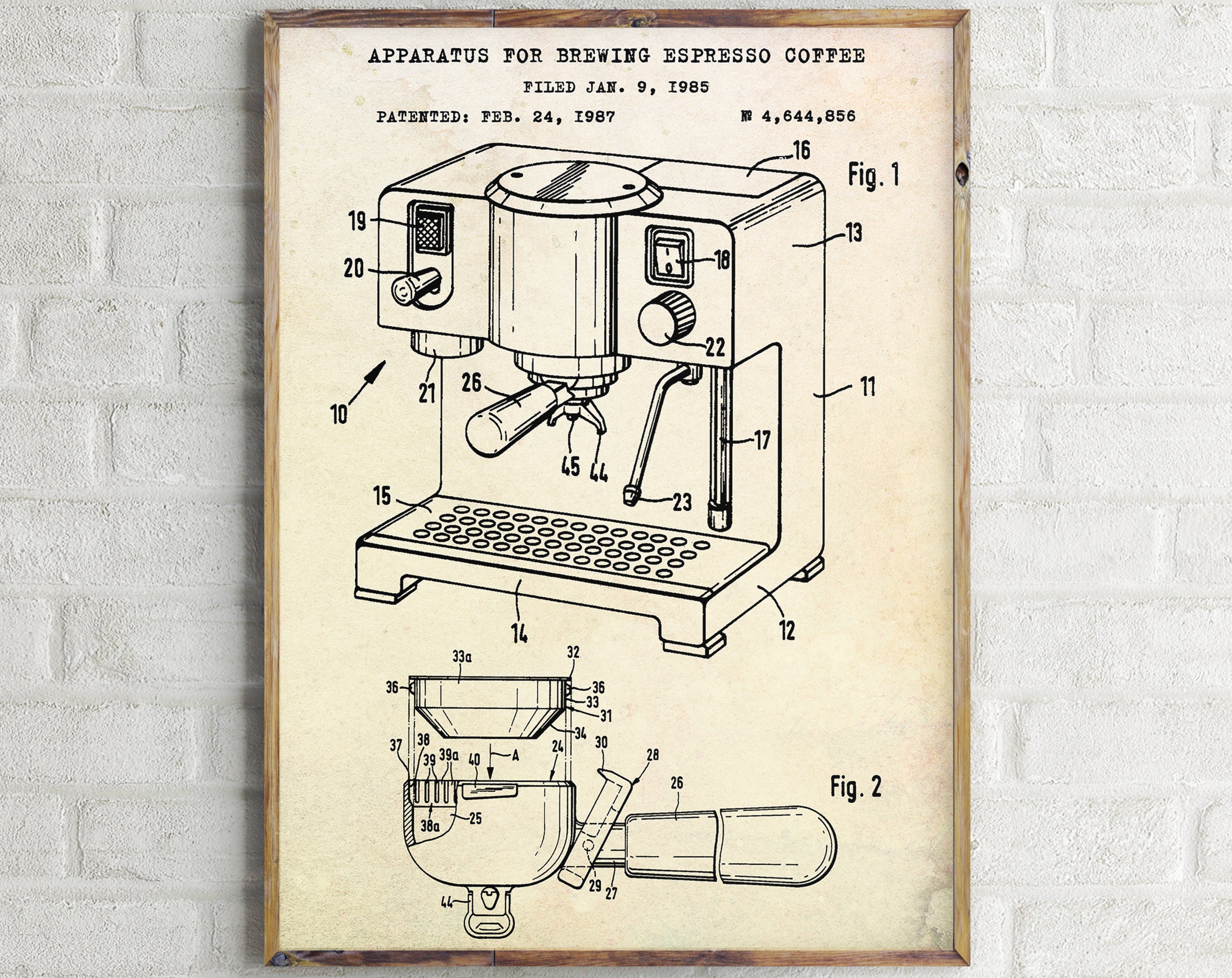 Espresso Coffee Patent Print. Coffee Blueprint. Kitchen Wall Etsy