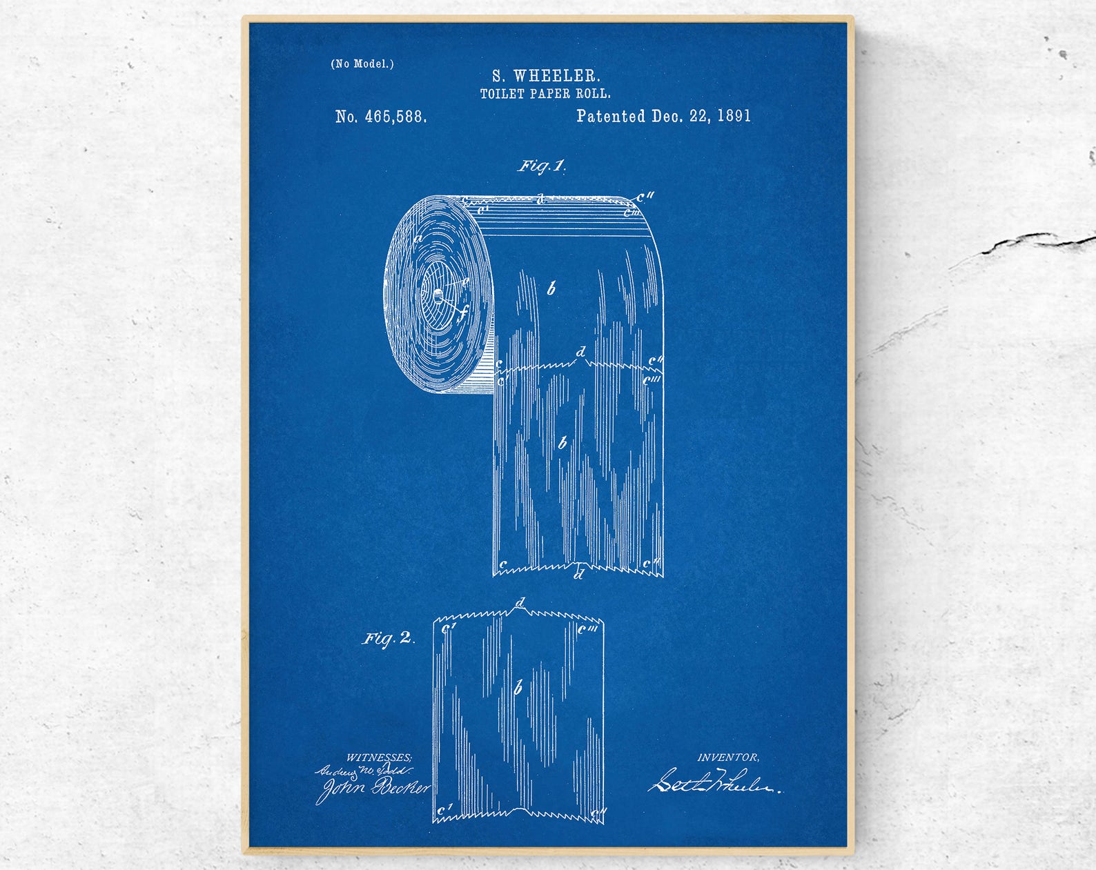 Toilet Paper Patent Print. Toilet Paper Poster. Bathroom Etsy