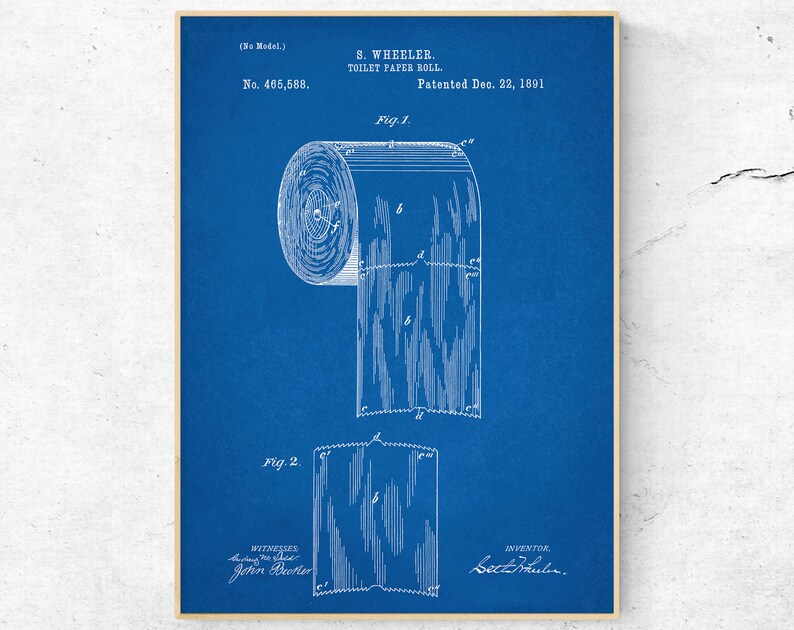 Toilet Paper Patent Print. Toilet Paper Poster. Bathroom - Etsy